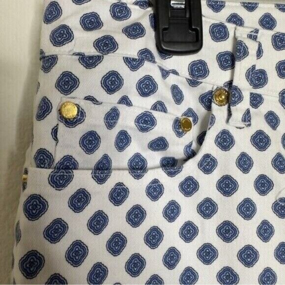 Michael Kors Selma Medallion Print Cropped Jeans Size 12 Pre-owned - Picture 12 of 16